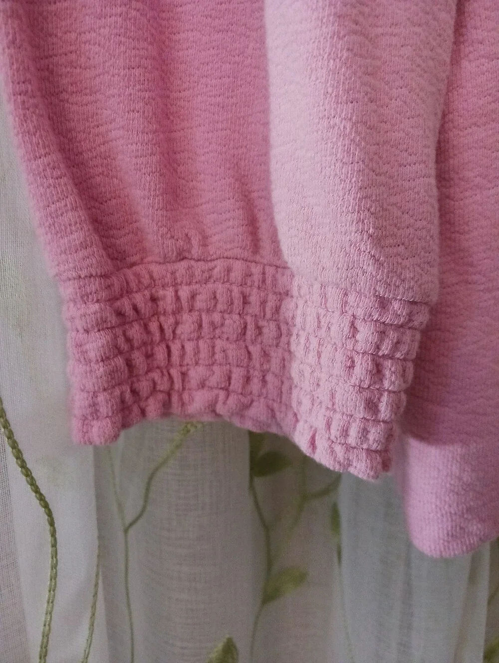 L J. Crew Three-quarter smocked-sleeve top